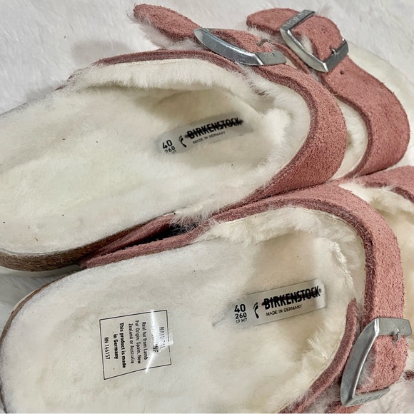 Birkenstock NEW Arizona Shearling Suede in Pink Clay/Natural Size US 8 / EU 39 - Picture 6 of 8